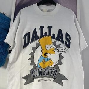 Bart Simpson DallCowboys Retro 1990 Football Tv Show Lrg Shirt 90S